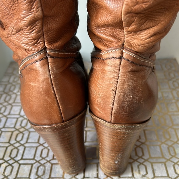 Coach Meredith Leather Monogram Tall Heeled Buckle Boots Women's size 9 - Picture 6 of 9